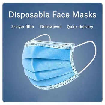 50Pcs Disposable Face Mask 3 Layers Non Woven Breathable Face Mask Anti-Dust Anti-Fog Elastic Ear Loop Mouth Mask Outdoor unisex
50Pcs Disposable Face Mask 3 Layers Non Woven Breathable Face Mask Anti-Dust Anti-Fog Elastic Ear Loop Mouth Mask Outdoor unisex