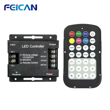 Wireless Remote RGB Controller 576W 12-24V 8A LED Controller 3Channel Strip Light RF Controller for SMD5050 3528 RGB LED Tape
Wireless Remote RGB Controller 576W 12-24V 8A LED Controller 3Channel Strip Light RF Controller for SMD5050 3528 RGB LED Tape