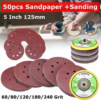 50pcs 5 Inch 125mm Round Sandpaper Eight Hole Disk Sand Sheets Grit 60/80/120/180/240 Hook and Loop Sanding Disc Polish Pad 
50pcs 5 Inch 125mm Round Sandpaper Eight Hole Disk Sand Sheets Grit 60/80/120/180/240 Hook and Loop Sanding Disc Polish Pad