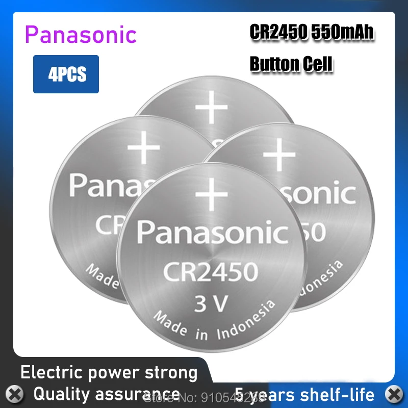 Фото Литиевые Батарейки Panasonic CR2450 CR 2450 4 шт. | Электроника