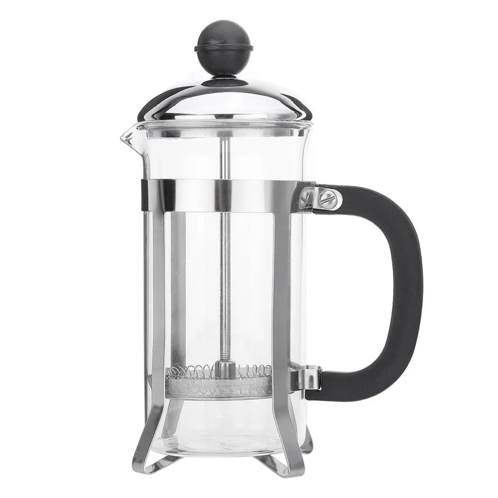 350ML Compact Size Household Use Stainless Steel Glass French Press Pot Filter Cafetiere Tea Coffee Maker Coffee Tool
350ML Compact Size Household Use Stainless Steel Glass French Press Pot Filter Cafetiere Tea Coffee Maker Coffee Tool