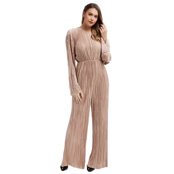 SUNGIFT Women's Jumpsuit Pleated Beaded Flare Sleeve Round Neck Loose High Waist Casual Elegent Ladies Clothing
SUNGIFT Women's Jumpsuit Pleated Beaded Flare Sleeve Round Neck Loose High Waist Casual Elegent Ladies Clothing