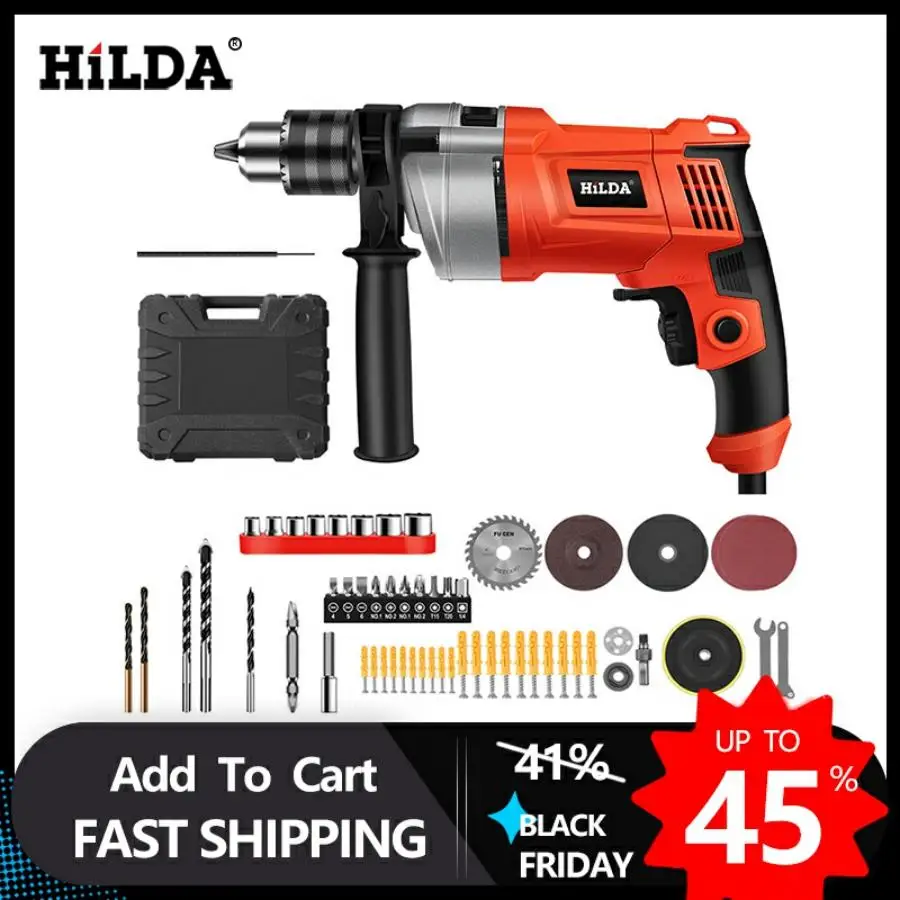 HILDA Impact Drill Electric Drill Rotary Hammer With BMC And 5pcs Accessories Impact Drill Power Drill Electric Drill
HILDA Impact Drill Electric Drill Rotary Hammer With BMC And 5pcs Accessories Impact Drill Power Drill Electric Drill