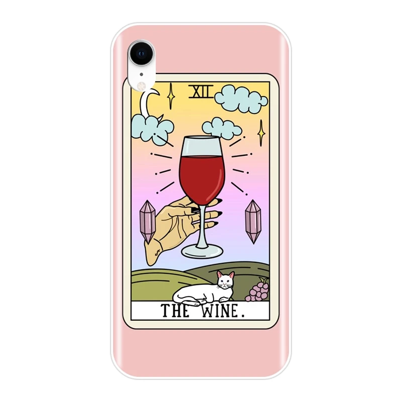 Phone Case Silicone For iPhone X XR XS MAX 8 7 6S 6 S Egypt Tarot Food Sun Pink Red Soft Back Cover For iPhone 8 7 6S 6 S Plus New 2021