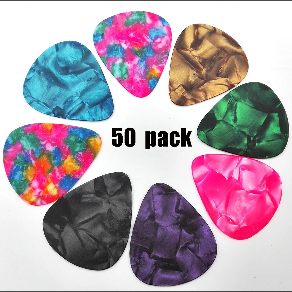 

50Pcs/Set Electric Guitar Pick Acoustic Guitar Picks Plectrum 20*0.46mm 20*0.71mm 10*0.96mm Thickness Guitar Accessories