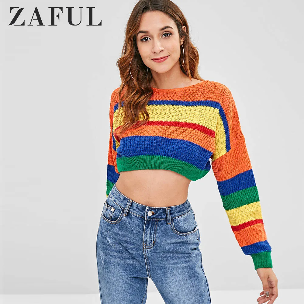 ZAFUL Dropped Shoulder Color Block Sweater O-Neck Elastic Waist Patchwork Loose Pullovers Streetwear Women Sweet Tops Autumn
ZAFUL Dropped Shoulder Color Block Sweater O-Neck Elastic Waist Patchwork Loose Pullovers Streetwear Women Sweet Tops Autumn
