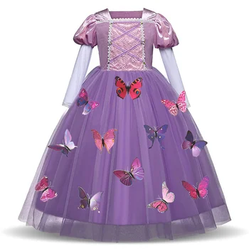 Fancy Girls Princess Sofia Rapunzel Dress Children Gorgeous Ball Gowns Girls Tangled Cosplay Costume Free 12PCS Butterfly Gift 
Fancy Girls Princess Sofia Rapunzel Dress Children Gorgeous Ball Gowns Girls Tangled Cosplay Costume Free 12PCS Butterfly Gift