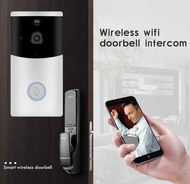 Wireless Doorbell Ring Chime Door Bell Smart WiFi Bell Camera Video Phone Intercom Home Security Easy Install Smart Home Set
Wireless Doorbell Ring Chime Door Bell Smart WiFi Bell Camera Video Phone Intercom Home Security Easy Install Smart Home Set