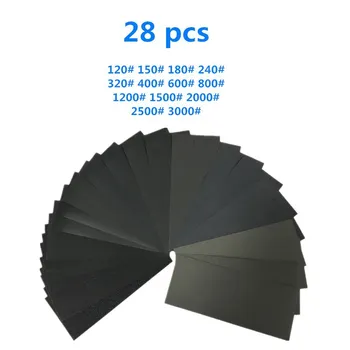 28Pcs/Set 23*9 cm 120 To 3000 Grit Wet Dry Sandpaper Abrasive Paper Sheets For Automotive Sanding Wood Furniture Finishing
28Pcs/Set 23*9 cm 120 To 3000 Grit Wet Dry Sandpaper Abrasive Paper Sheets For Automotive Sanding Wood Furniture Finishing