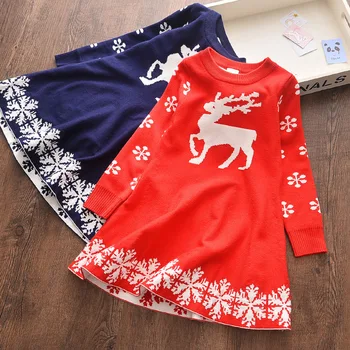 2020 Fashion Baby Girl Dress Christmas Navy Blue Little Elk Long Sleeve Dress For Girl Kids Dresses Baby Girl Clothes 3-8 Age 
2020 Fashion Baby Girl Dress Christmas Navy Blue Little Elk Long Sleeve Dress For Girl Kids Dresses Baby Girl Clothes 3-8 Age