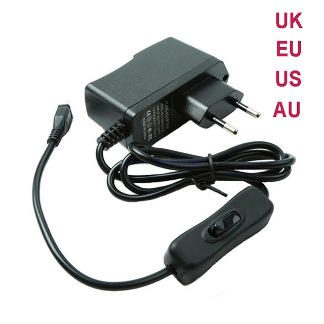 A7-- Standard Power Switch Charger Micro Port Power Adapter Supply Plug Raspberry 5V 2.5A EU US/America Australian UK/British
A7-- Standard Power Switch Charger Micro Port Power Adapter Supply Plug Raspberry 5V 2.5A EU US/America Australian UK/British