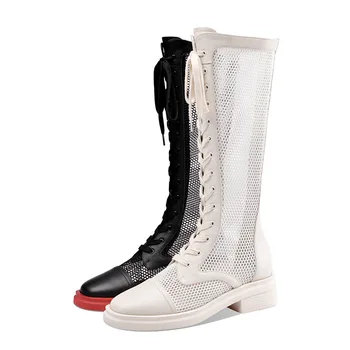 PGXXZLX New Genuine Leather boots women knee-high boots fashion ladies summer breathable Mesh boots square middle heels shoes
PGXXZLX New Genuine Leather boots women knee-high boots fashion ladies summer breathable Mesh boots square middle heels shoes