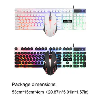 Wired Keyboard and Mouse Set Colorful Backlit Gaming Keyboard for PC Computer White / Black
Wired Keyboard and Mouse Set Colorful Backlit Gaming Keyboard for PC Computer White / Black