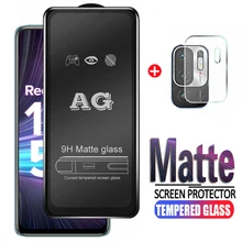 Protecteur d'écran pour Xiaomi, 2 en 1, en verre trempé mat, avec colle complète, pas de Film, pour Redmi Note 10T, 5G, 10S, 10 Pro=