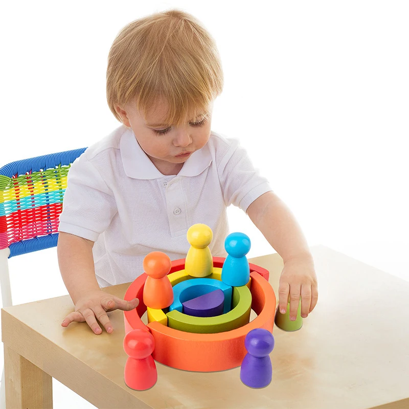 Wooden Rainbow Nesting Puzzles Stacking Game Learning Toy Geometry Building Block Montessori Educational Toys for Kids Baby Gift
Wooden Rainbow Nesting Puzzles Stacking Game Learning Toy Geometry Building Block Montessori Educational Toys for Kids Baby Gift
