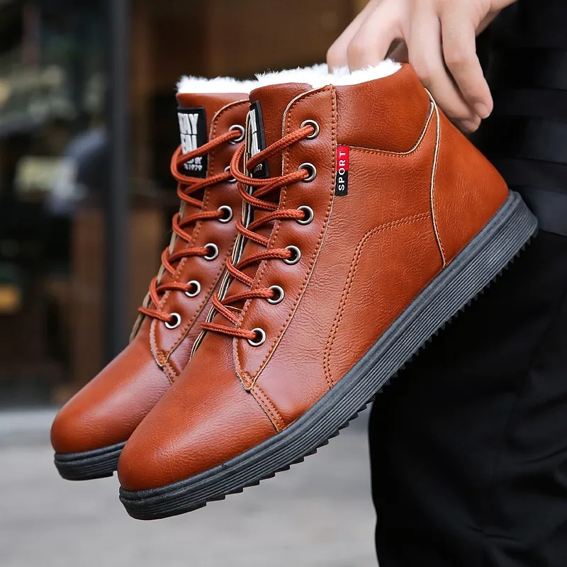 Dropshipping 2019 Autumn Winter Leather Ankle Snow Men Boots Shoes with Fur Plush Warm Male Casual Boot Sneakers Cotton Boots
Dropshipping 2019 Autumn Winter Leather Ankle Snow Men Boots Shoes with Fur Plush Warm Male Casual Boot Sneakers Cotton Boots