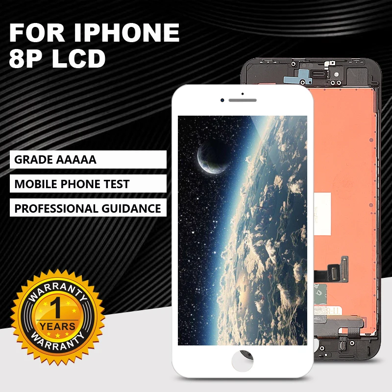 AAAA +++ level LCD display for iPhone 8Plus 'touchscreen digitizer assembly. No dead angle pixels + tempered glass + tools
AAAA +++ level LCD display for iPhone 8Plus 'touchscreen digitizer assembly. No dead angle pixels + tempered glass + tools