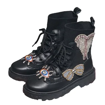 Punk Black Leather Platform Ankle Boots Women Rhinestones Combat Martin Boots Fashion 2020 Luxury Autumn Winter Shoes Woman
Punk Black Leather Platform Ankle Boots Women Rhinestones Combat Martin Boots Fashion 2020 Luxury Autumn Winter Shoes Woman