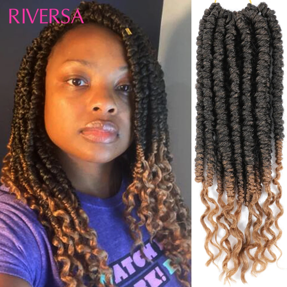 

12 inch Passion Twist Crochet Braids Hair with Curly Ends 1B 27 30 BUG Synthetic Goddess Locs Hair Braiding For Black Women