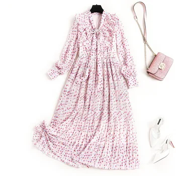 Women polka dot dress new 2020 spring summer bow collar ruffles front long sleeve elastic waist long sleeve chiffon dresses cute
Women polka dot dress new 2020 spring summer bow collar ruffles front long sleeve elastic waist long sleeve chiffon dresses cute