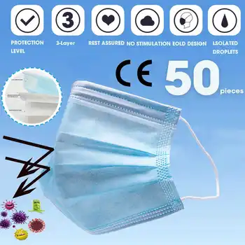 50Pcs 3 Layer Disposable Dustproof Protective Face Mouth Masks Anti PM2.5 Influenza Bacterial Facial Dust-Proof Safety Masks
50Pcs 3 Layer Disposable Dustproof Protective Face Mouth Masks Anti PM2.5 Influenza Bacterial Facial Dust-Proof Safety Masks