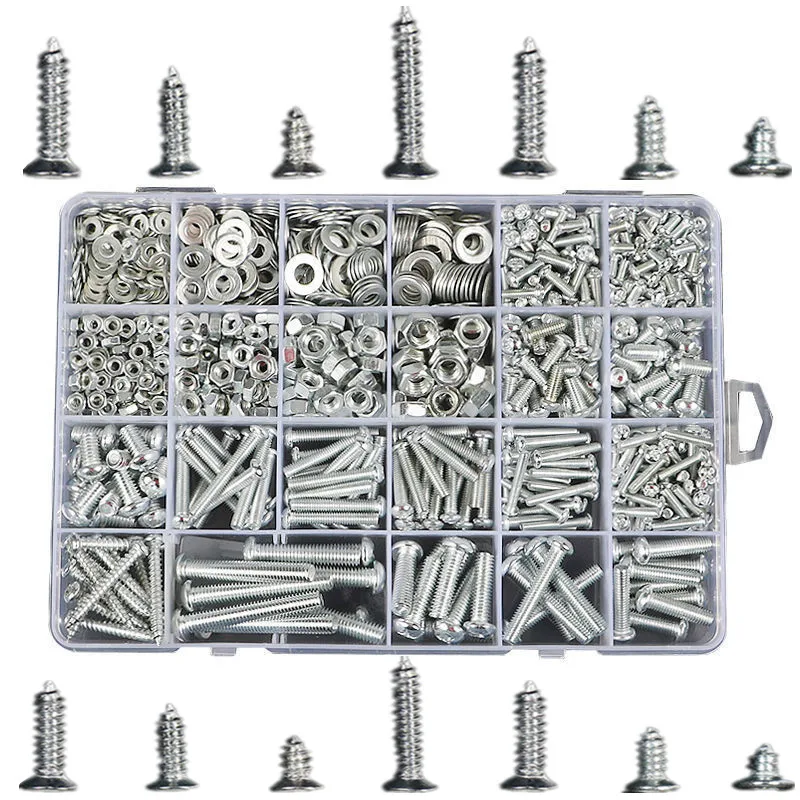 Self Tapping Screw Assortment Kit Lock Nut Wood Thread Nail Metal Washer Nut Screw Sets Home Improvement Set Small Screw
Self Tapping Screw Assortment Kit Lock Nut Wood Thread Nail Metal Washer Nut Screw Sets Home Improvement Set Small Screw