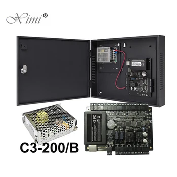 RFID Card Door Access Control System With Battery Function Power Supply Box C3-200 TCP/IP 2 Doors Access Control Panel