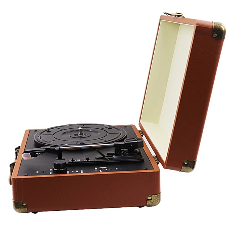Portable Suitcase Bluetooth Turntable for Vinyl Record, Support Power Bank Supply, RCA Audio Output, 3.5Mm AUX/USB/SD Input EU P
Portable Suitcase Bluetooth Turntable for Vinyl Record, Support Power Bank Supply, RCA Audio Output, 3.5Mm AUX/USB/SD Input EU P