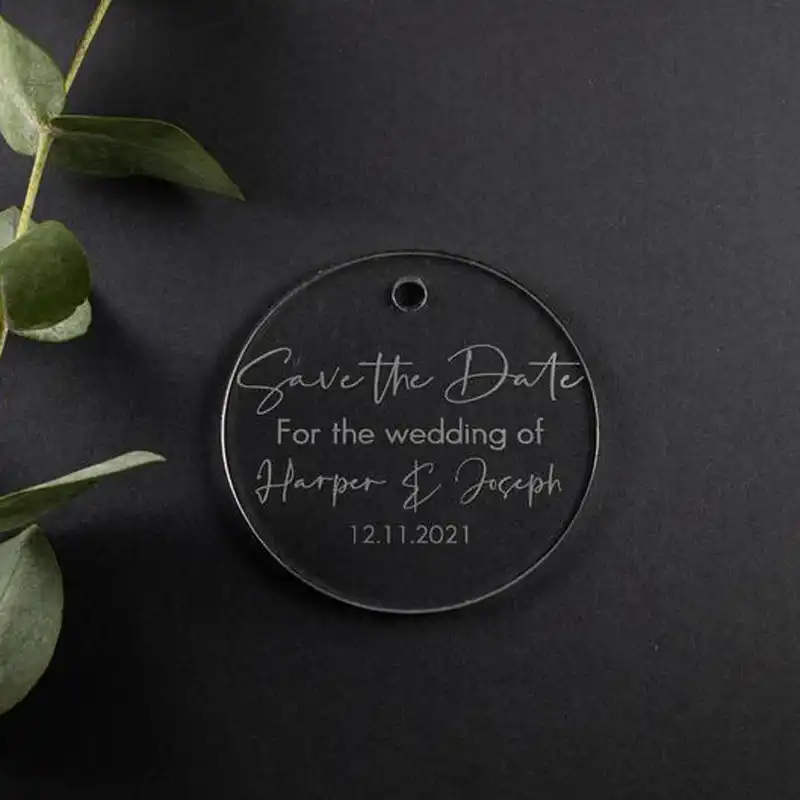 personalised engraved acrylic save the date wedding gifts for