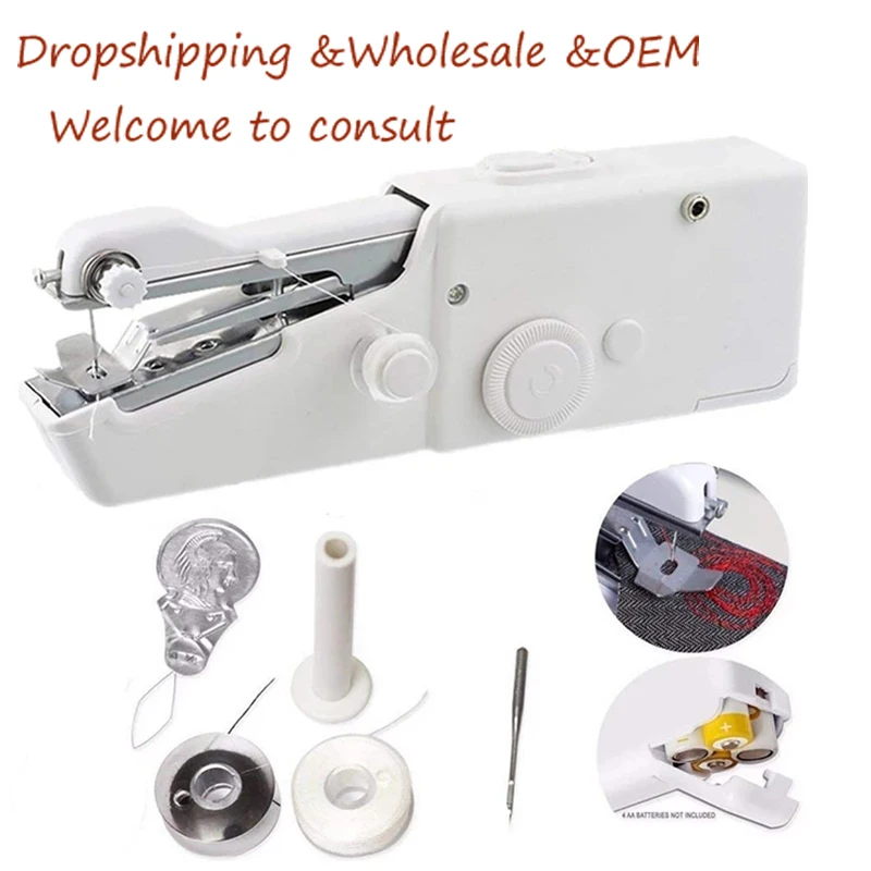 Portable Mini Hand Sewing Machine Quick Handy Stitch Sew Needlework Cordless Clothes Fabrics Household Electric Sewing Machine
Portable Mini Hand Sewing Machine Quick Handy Stitch Sew Needlework Cordless Clothes Fabrics Household Electric Sewing Machine