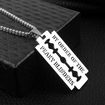 Movie Jewelry Peaky Blinders Razor Blade Necklace Stainless Steel Pendants Necklaces for Men Women Box Chain necklace
Movie Jewelry Peaky Blinders Razor Blade Necklace Stainless Steel Pendants Necklaces for Men Women Box Chain necklace