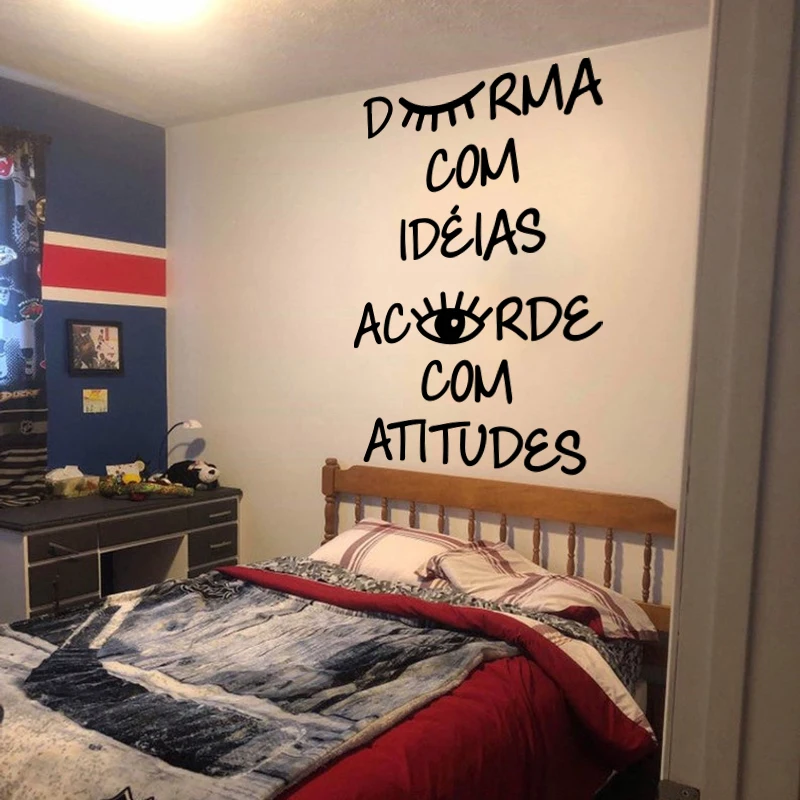 Portugal Sleep with ideas wake up with attitudes Quote Wall Sticker Nursery Kids Room Inspirational Quote Wall Decal Classroom (2)