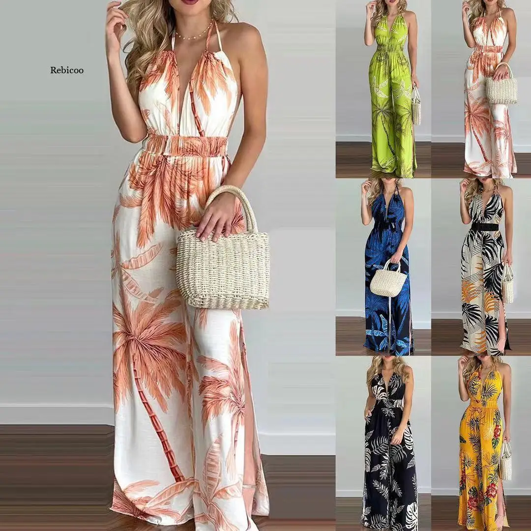 European and American women's dress digital printing colorful Jumpsuit Short Sleeve Wide Leg Loose Jumpsuit
European and American women's dress digital printing colorful Jumpsuit Short Sleeve Wide Leg Loose Jumpsuit