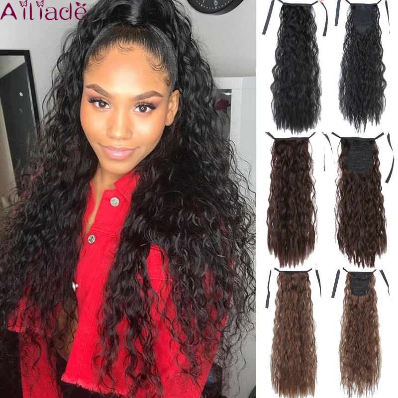 AILIADE Heat Resistant Fiber Synthetic Long Kinky Curly Ribbon Ponytail Hair Extension Clip In Drawstring Ponytail 22inch
AILIADE Heat Resistant Fiber Synthetic Long Kinky Curly Ribbon Ponytail Hair Extension Clip In Drawstring Ponytail 22inch