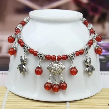 Live Natural Red Agate shi er sheng xiao Anklet Year of Fate Fashion Anklet Women's Tibetan Silver air compressor puee suo Small
Live Natural Red Agate shi er sheng xiao Anklet Year of Fate Fashion Anklet Women's Tibetan Silver air compressor puee suo Small