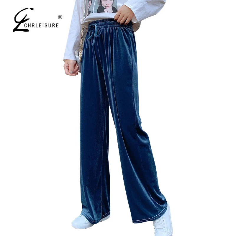 CHRLEISURE Autumn Loose Velvet Woman Wide Leg Pants Casual High Waist Female Trousers 2019 New Fashion Street Style Women Pants
CHRLEISURE Autumn Loose Velvet Woman Wide Leg Pants Casual High Waist Female Trousers 2019 New Fashion Street Style Women Pants