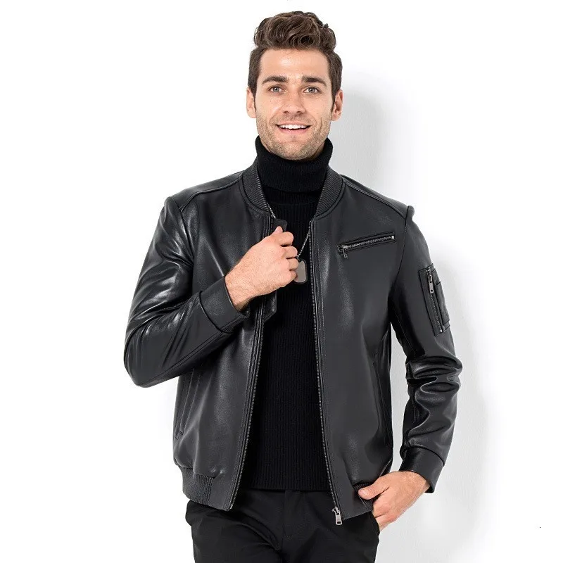 2020 New Mens Genuine Leather Bomber Jacket Pilot Windbreaker Coats Jaqueta De Couro Loose Fit Stand Collar Motor Biker Jackets
2020 New Mens Genuine Leather Bomber Jacket Pilot Windbreaker Coats Jaqueta De Couro Loose Fit Stand Collar Motor Biker Jackets