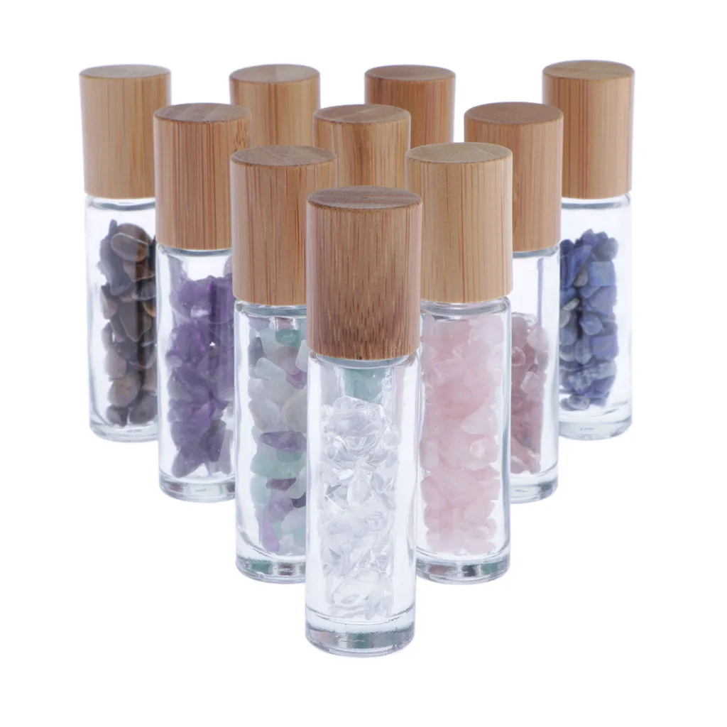 10pcs Empty Clear 10ML Glass Essential Oil Roller Ball Bottle Bamboo Lids 10pcs Empty Clear 10ML Glass Essential Oil Roller Ball Bottle Bamboo Lids