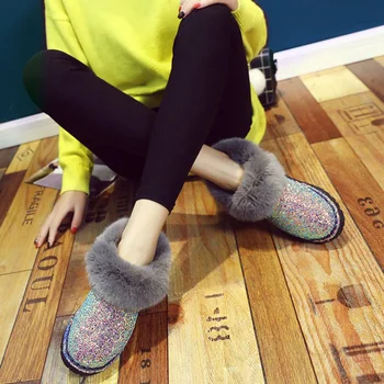 Women 2020 Autumn and Winter Short Plush Flat Boots Bling Bling Female Snow Boots Round Toe Flat Bottom Students' Peas and Shoes
Women 2020 Autumn and Winter Short Plush Flat Boots Bling Bling Female Snow Boots Round Toe Flat Bottom Students' Peas and Shoes