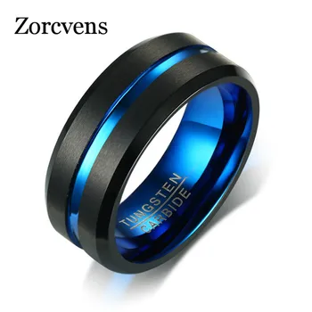 ZORCVENS Black Tungsten Carbide Ring For Men Women Matte Finished Wedding Bands Blue Carbon Fiber Groove Rings Jewelry
ZORCVENS Black Tungsten Carbide Ring For Men Women Matte Finished Wedding Bands Blue Carbon Fiber Groove Rings Jewelry