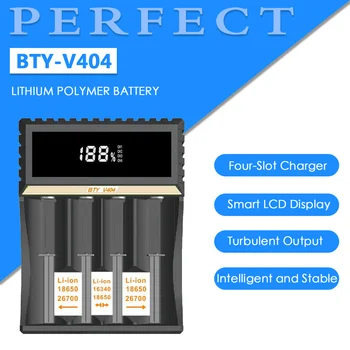 New BTY-V404 Battery Charger Li-ion Li-fe Smart Fast AA AAA 26700 18650 26650 4.2V Battery Charger 18650 Charger
New BTY-V404 Battery Charger Li-ion Li-fe Smart Fast AA AAA 26700 18650 26650 4.2V Battery Charger 18650 Charger