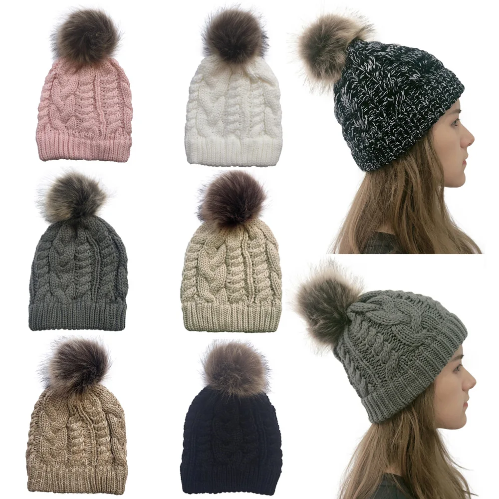 Women Knit Slouchy Beanie Chunky Baggy Hat with Faux Fur Pompom Winter Soft Warm Ski Cap
Women Knit Slouchy Beanie Chunky Baggy Hat with Faux Fur Pompom Winter Soft Warm Ski Cap