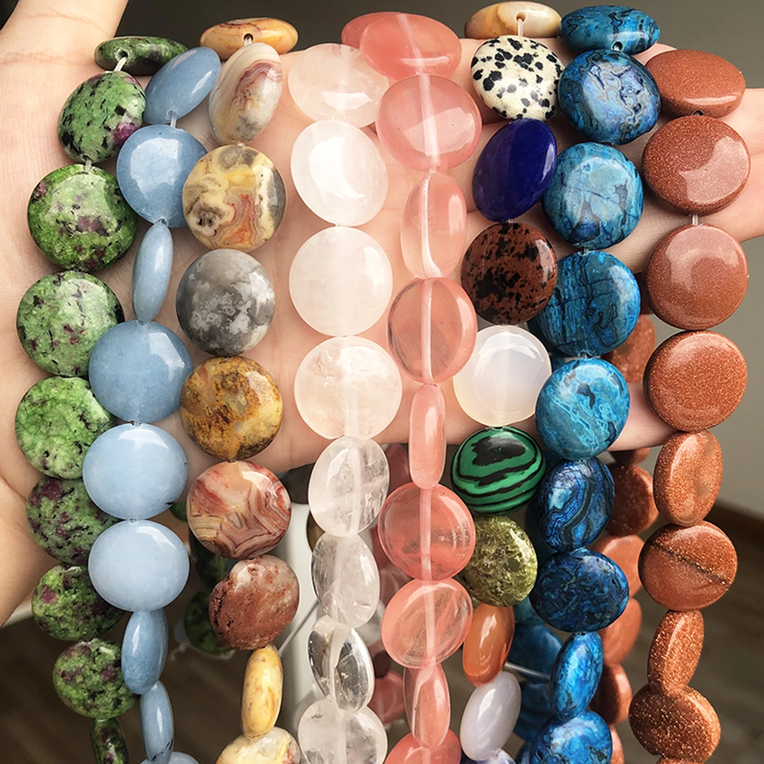 Natural Stone Turquoises Tiger Eye Agates Jaspers Chalcedony Round Coin Loose Beads for Jewelry Making DIY Bracelet Accessories
Natural Stone Turquoises Tiger Eye Agates Jaspers Chalcedony Round Coin Loose Beads for Jewelry Making DIY Bracelet Accessories