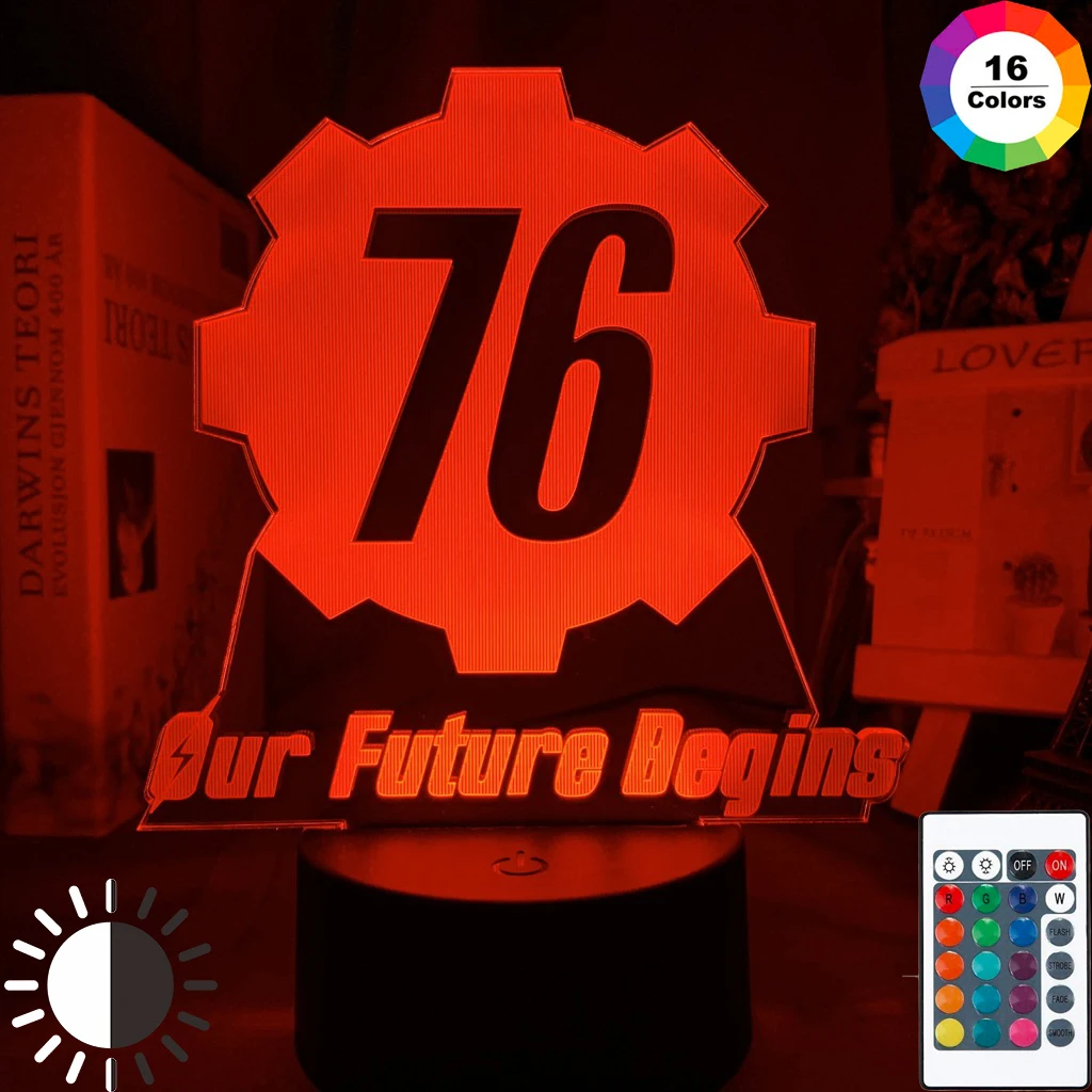Game Fallout 76 Logo Led Night Light for Kids Child Bedroom Decoration Atmosphere Led Lighting Gift for Fans Gameroom Table Lamp
Game Fallout 76 Logo Led Night Light for Kids Child Bedroom Decoration Atmosphere Led Lighting Gift for Fans Gameroom Table Lamp