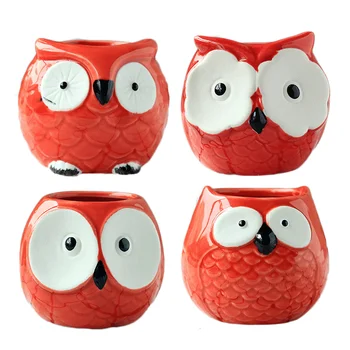 4 Pcs Owl Pots Animal Artware Small Ceramic Flowerpots Mini Planter Decorations for House Office ( Red )
4 Pcs Owl Pots Animal Artware Small Ceramic Flowerpots Mini Planter Decorations for House Office ( Red )