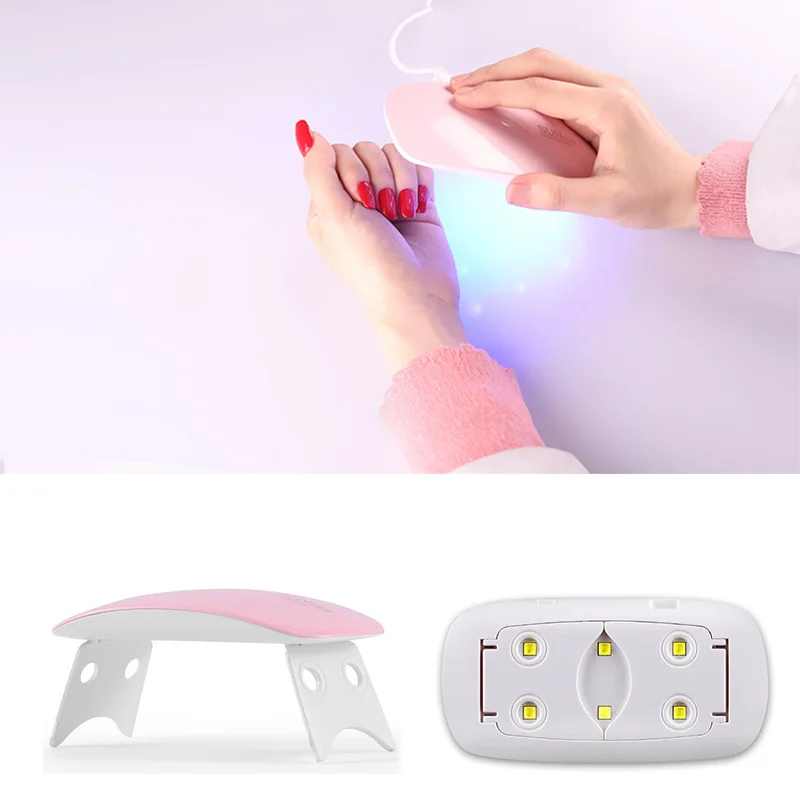 Портативная УФ лампа для ногтей 6 Вт Мини сушки гель лака в форме мыши