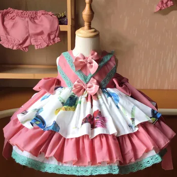 Summer Lolita Spanish Princess Dress Bow Print Sleeveless Ball Gown Vintage Birthday Easter Party Dress For girl 
Summer Lolita Spanish Princess Dress Bow Print Sleeveless Ball Gown Vintage Birthday Easter Party Dress For girl