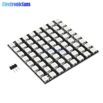 WS2812B 5050 RGB 8x8 LED Lamp Panel Module 64 Bits Square Full Color Flexible Driver Development Board with Square Corner Lights
WS2812B 5050 RGB 8x8 LED Lamp Panel Module 64 Bits Square Full Color Flexible Driver Development Board with Square Corner Lights