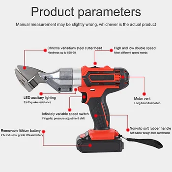 Cordless Electric Scissors Industrial Rechargeable 21V Li-ion Battery 360 Rotating Power Sheet Cutter Cutting Tool Metal Shears
Cordless Electric Scissors Industrial Rechargeable 21V Li-ion Battery 360 Rotating Power Sheet Cutter Cutting Tool Metal Shears