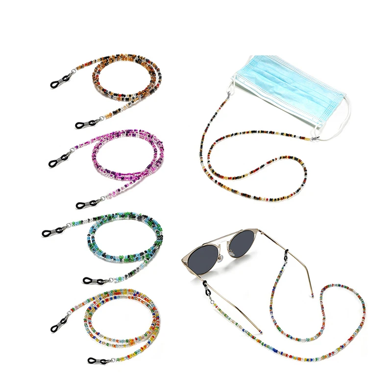 

Bohemian Colored Beaded Glasses Chain Fashion Anti-Lost Sunglasses Spectacles Holder Neck Cord Mask Lanyard